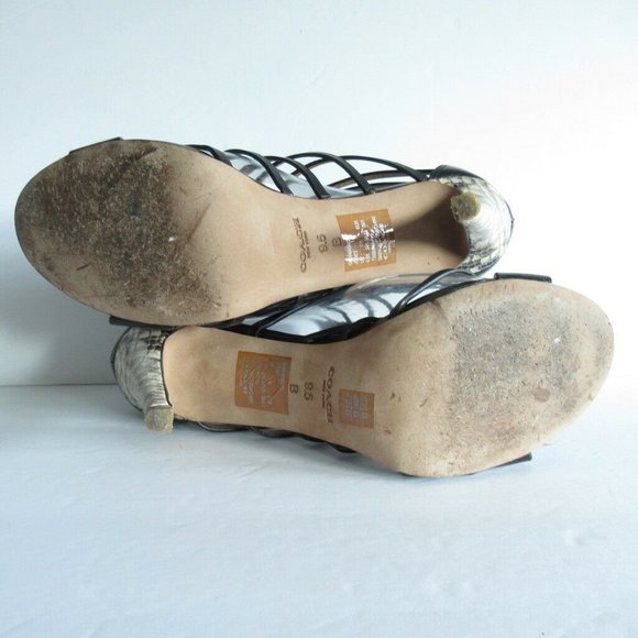 SOLD Coach Josey Heels Snake Python Stiletto Gladiator - Picture 7 of 8